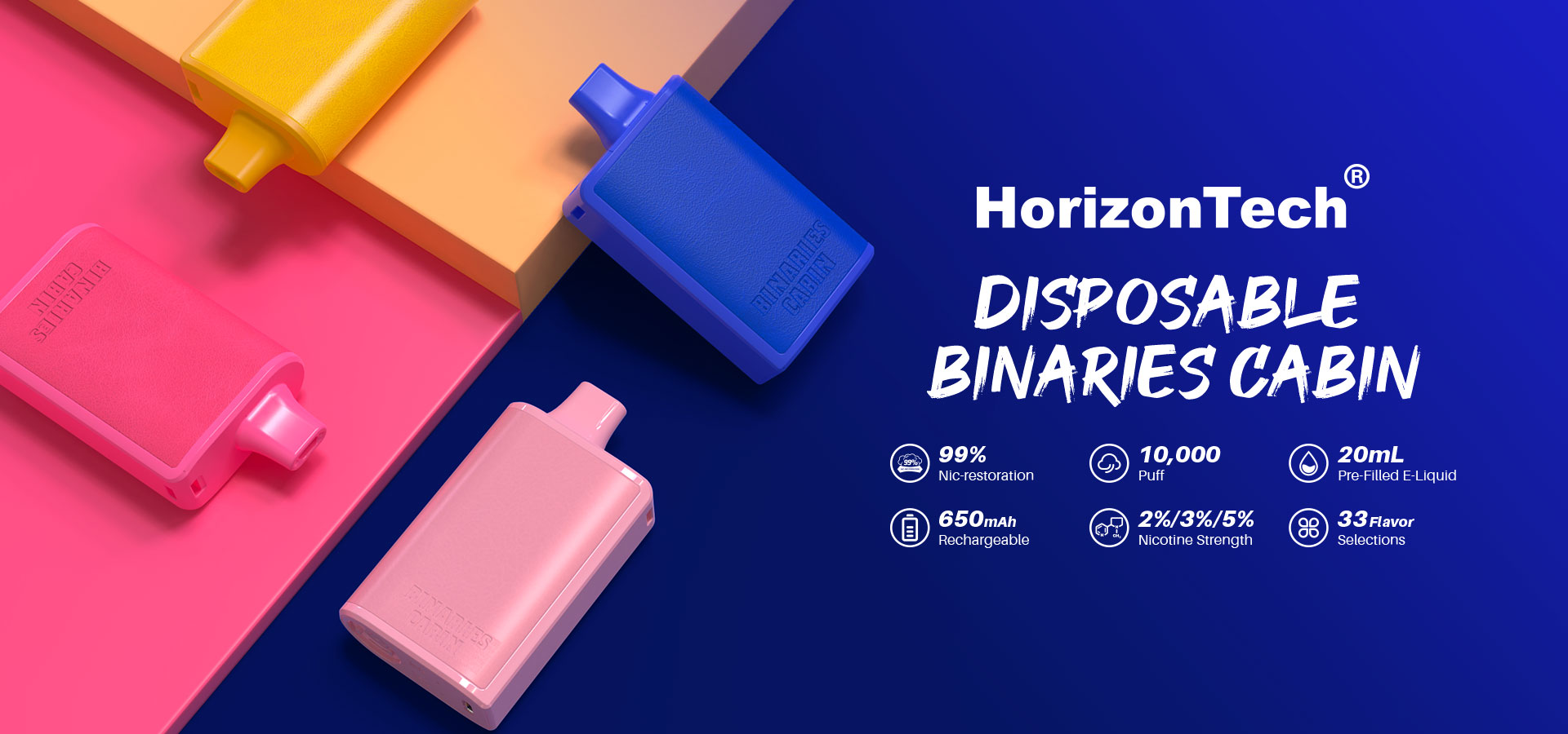 Binaries Cabin 10,000 Puff Rechargeable Disposable by Horizon Tech